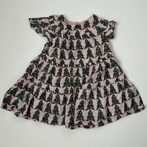 Crewcuts pink and green Christmas tree dress